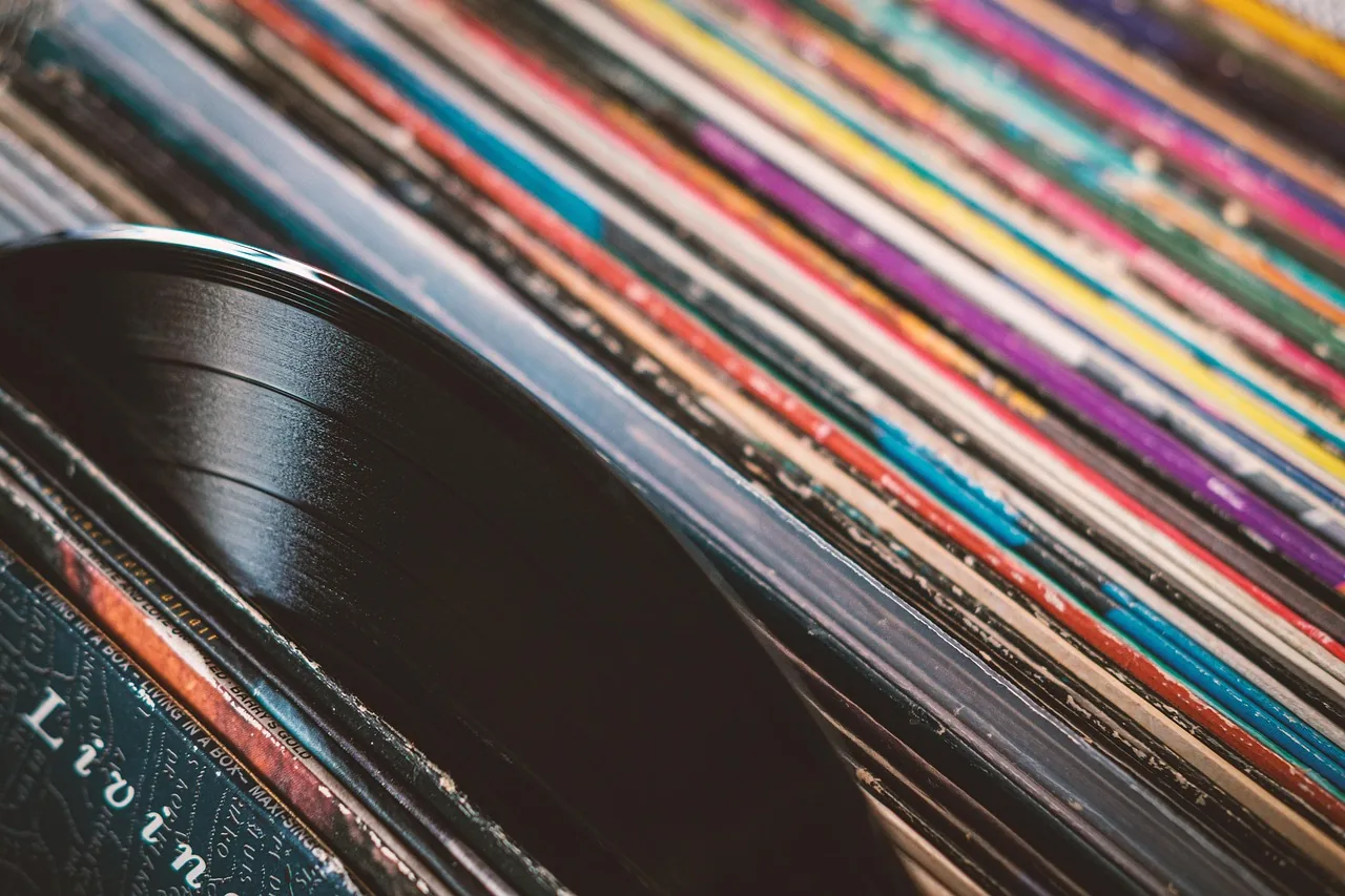 Collection of pop rock vinyl records Collection of pop rock vinyl records
