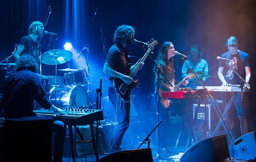 Pop-rock band on stage Pop-rock band on stage