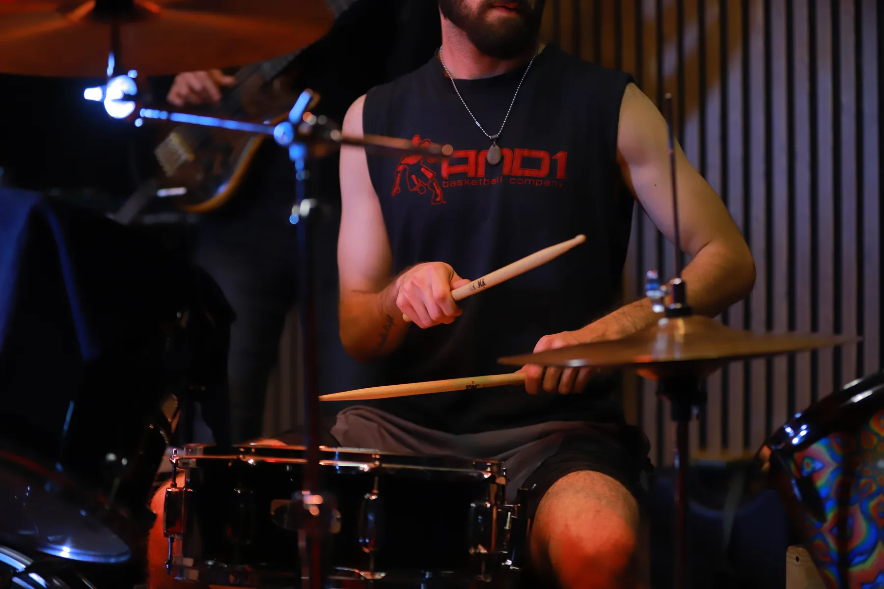 Rock drummer in concert Rock drummer in concert