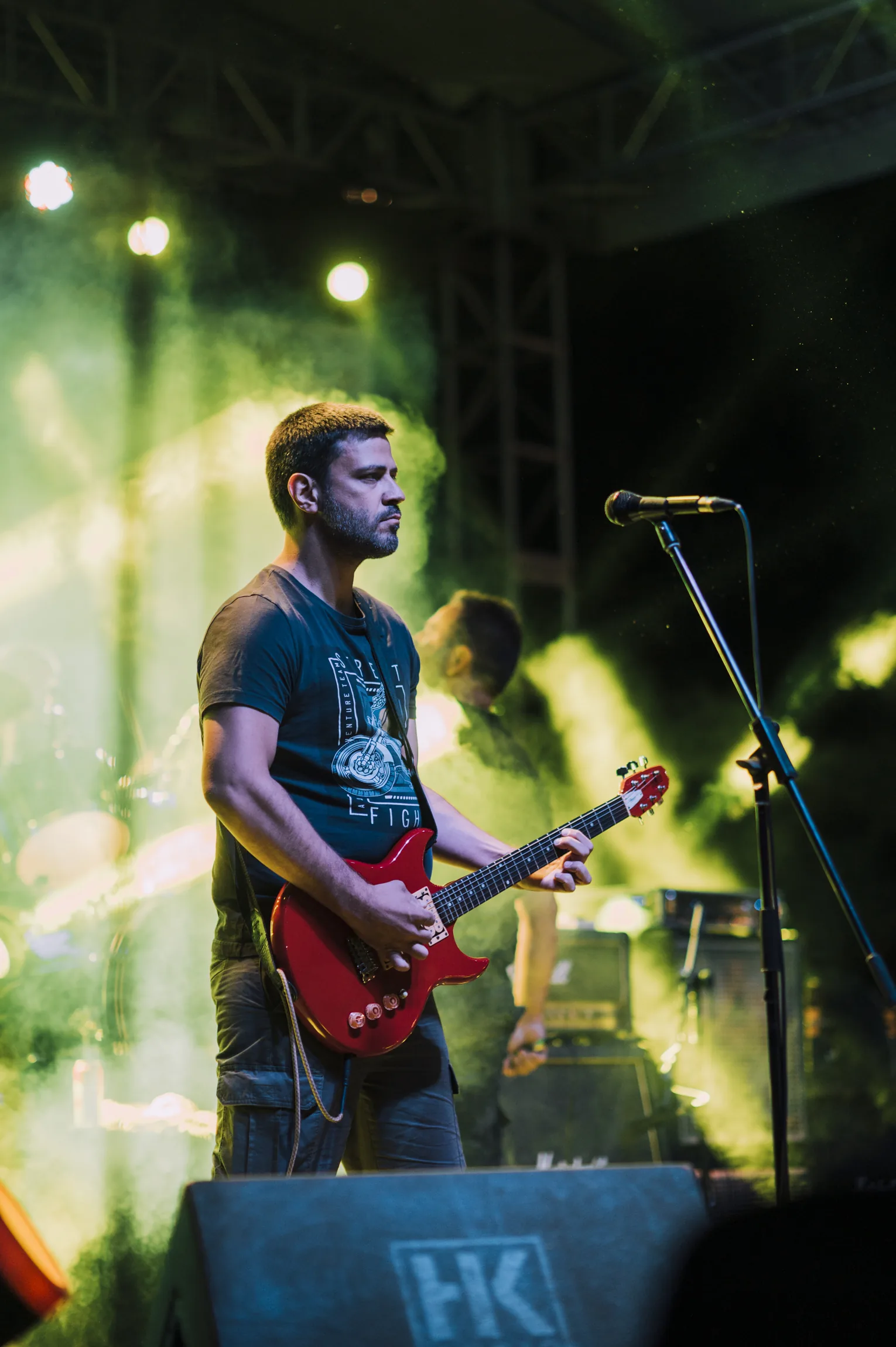 Rock guitarist in concert Rock guitarist in concert