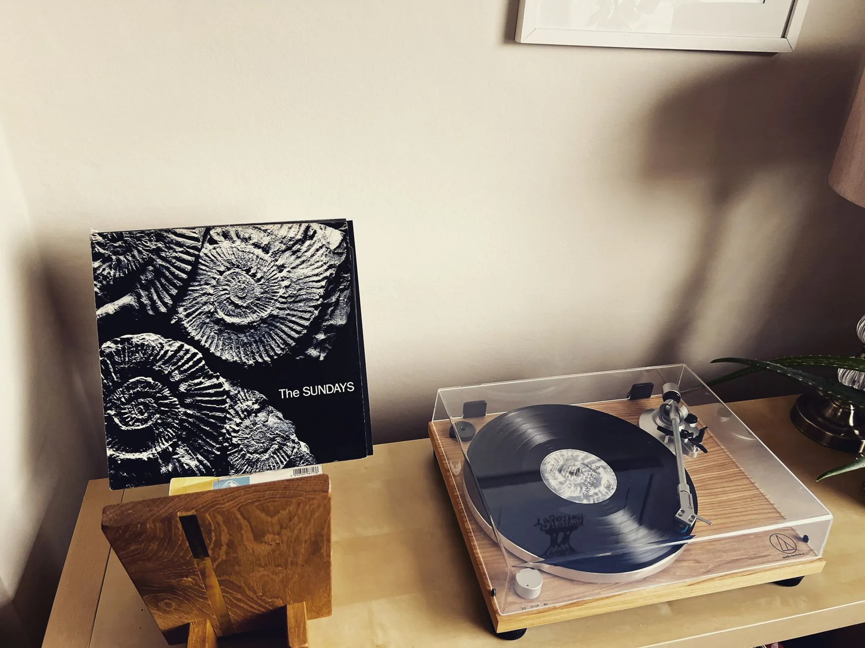 The Sundays album on a vinyl turntable The Sundays album on a vinyl turntable