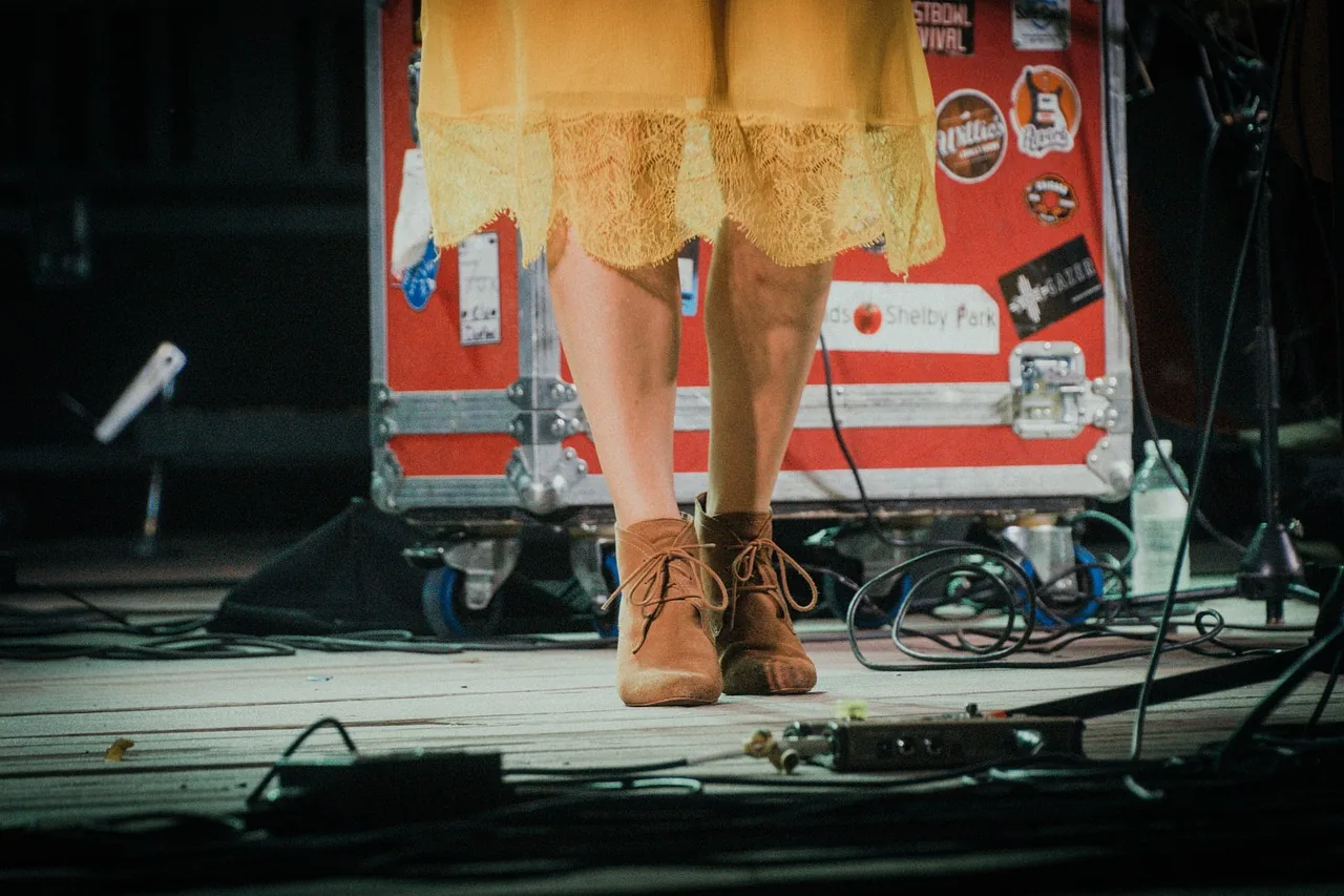 Artist performing onstage at a concert Artist performing onstage at a concert