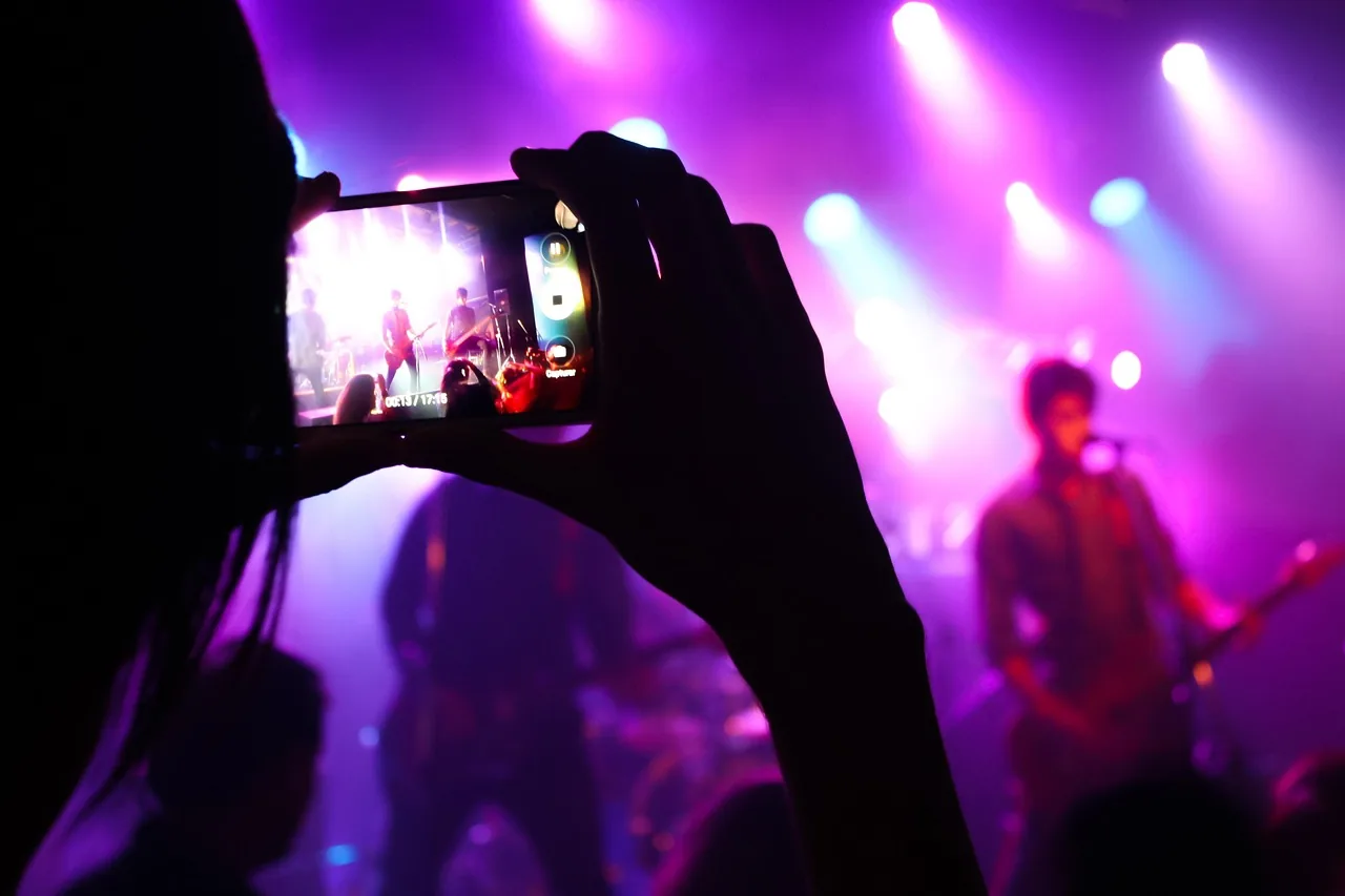 Rock concert filmed inside a venue Rock concert filmed inside a venue