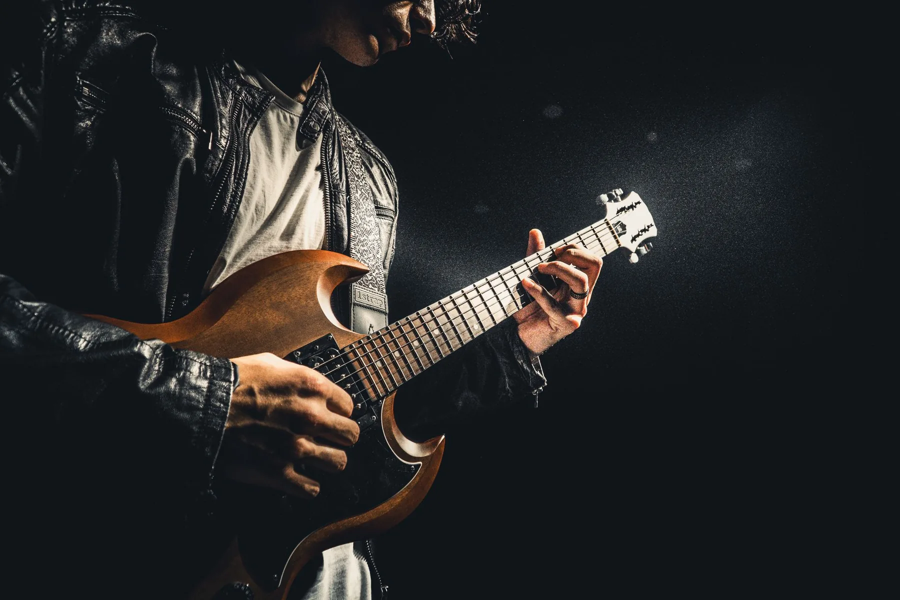 Independent rock guitarist on stage Independent rock guitarist on stage