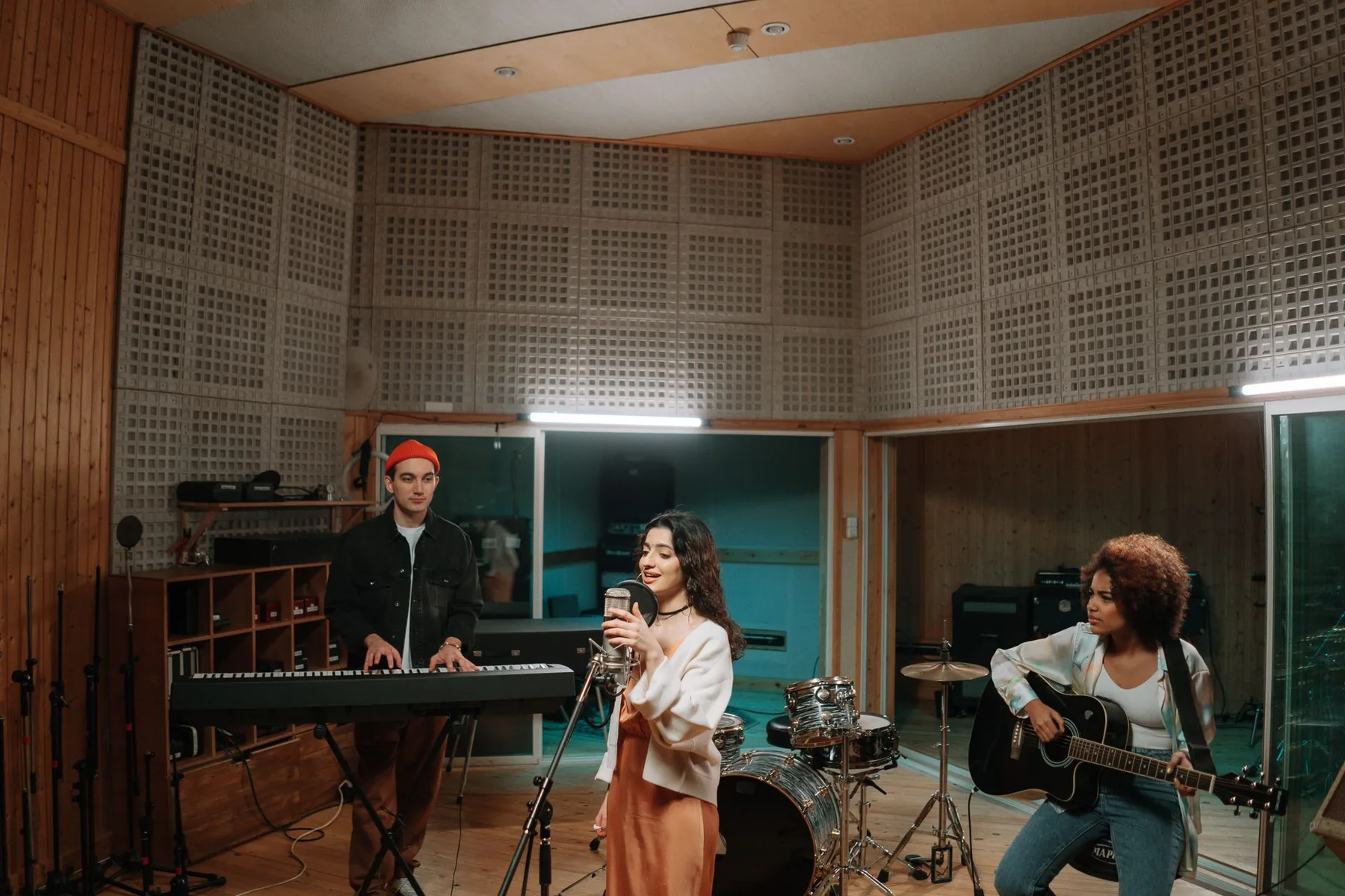 Music group in the studio Music group in the studio